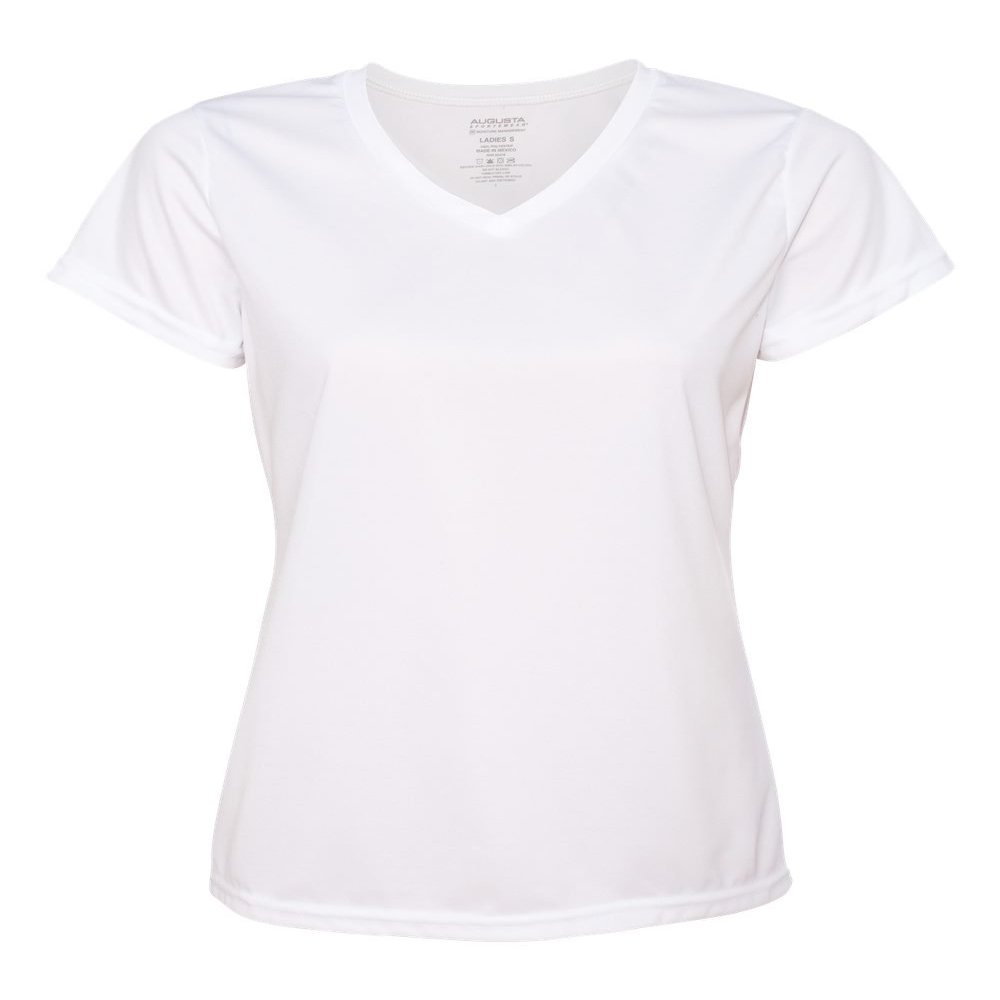 Augusta Sportswear Style 1790 Ladies Wicking T-Shirt (X-Small, White)