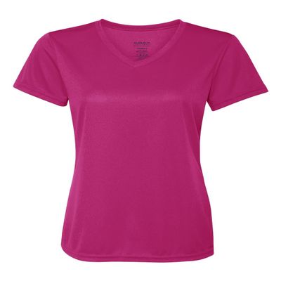 Augusta Sportswear Style 1790 Ladies Wicking T-Shirt (Large, Power Pink)