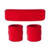 Suddora Sweatbands for Kids, Moisture Wicking 2 Wristbands and 1 Headband Set, Soft and Skin-Friendly Fabric, Moisture-Wicking Athletic Sweat Bands for Basketball, Baseball, Soccer, Red view 1