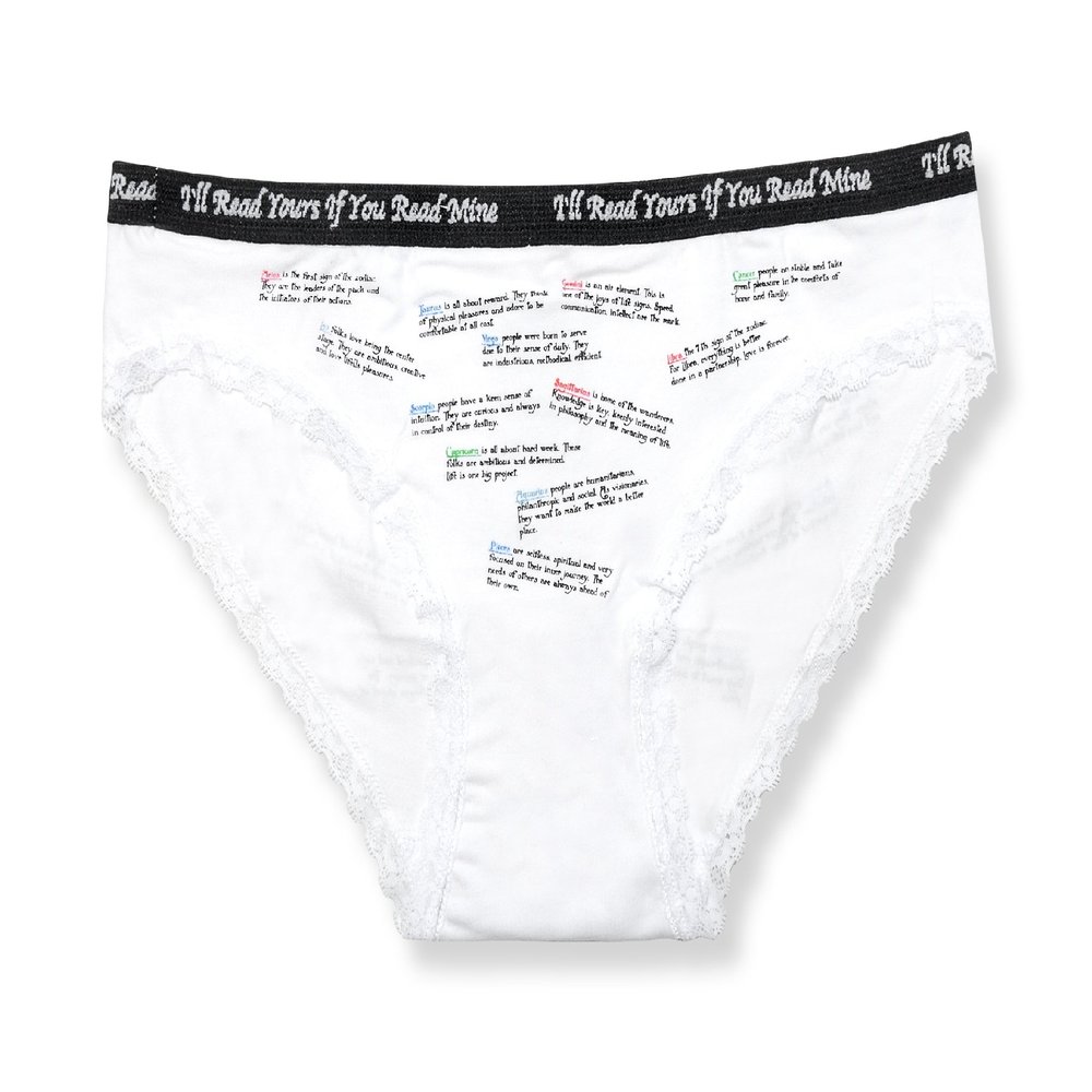 True Affair Womens Cotton Bikini Panty Horoscope Signs Underwear sz L Multi-color