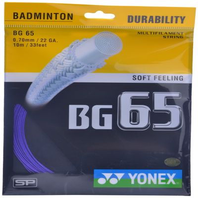 Yonex Badminton Strings BG65, 0.70mm (Purple)
