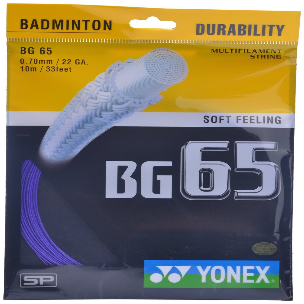 Yonex Badminton Strings BG65, 0.70mm (Purple)