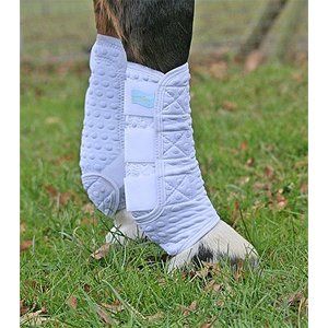Equilbrium Stretch & Flex Training Wrap Black Medium Narrow - Helps keep the temputure inside the wrap at a comfitable leve. Extra thick soft padding protects the tendon, inside of the cannon bone and fetlock joint.