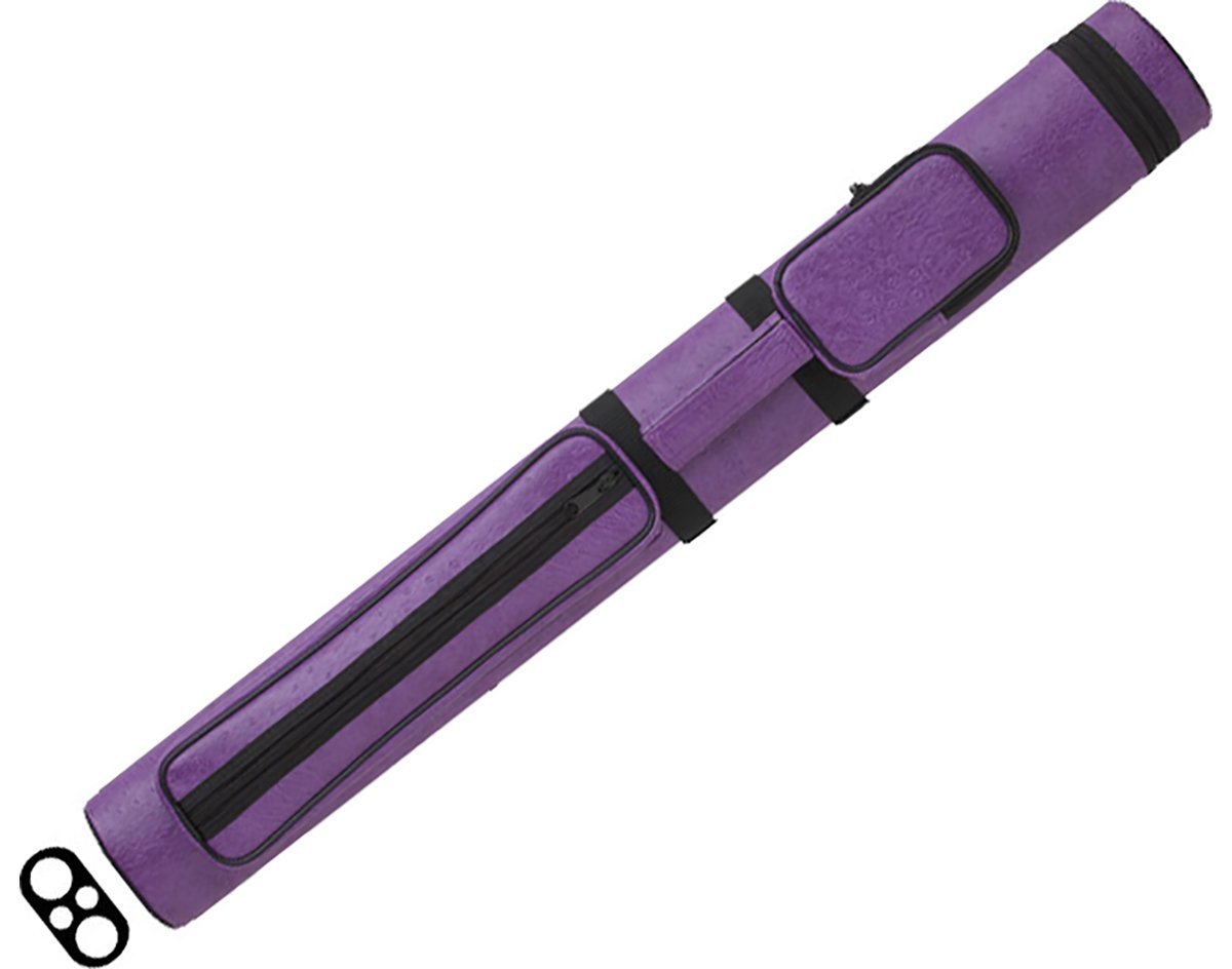 Action Brand AC22 2X2 Oval Hard Vinyl Pool/Billiard Cue Case - Textured Purple