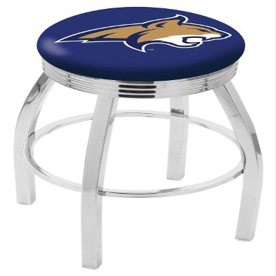 25" L8C3C - Chrome Montana State Swivel Bar Stool with 2.5" Ribbed Accent Ring by The Holland Bar Stool Company