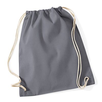 Westford Mill Cotton Lightweight Draw String Gym Sac Bag - White