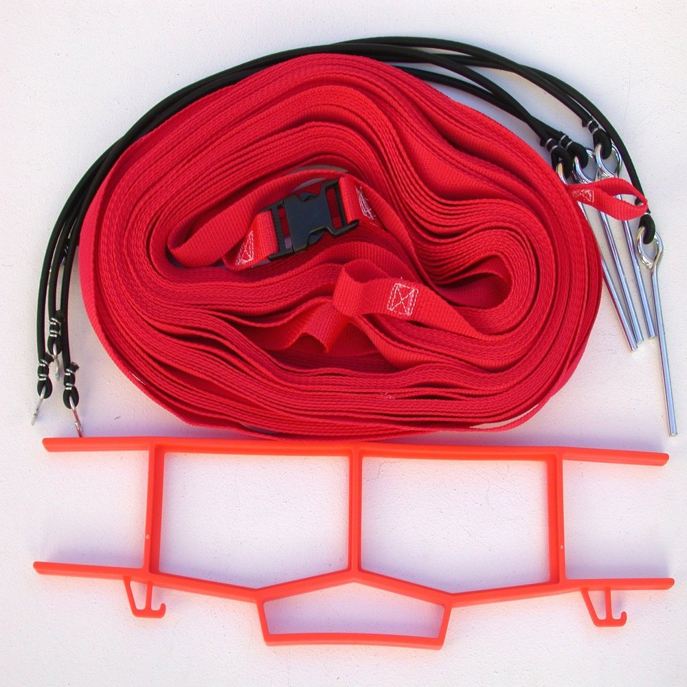 Home Court Non-Adjustable 8-Meter Boundary Grass Setup - M8W25G (Red)