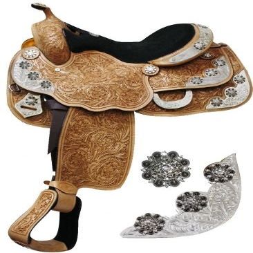 16" Western Pleasure Show Leather Horse Saddle