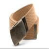 BC Belts Canvas Web Belt Military Style with Antique Brass Buckle and Tip 50" Long (Light Brown) view 3