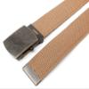 BC Belts Canvas Web Belt Military Style with Antique Brass Buckle and Tip 50" Long (Light Brown) view 4