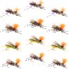 The Fly Fishing Place High Visibility Feth Grasshopper Dry Fly Collection Trout Fly Assortment - 1 Dozen Flies view 1