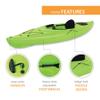 Emotion Guster Sit-Inside Kayak, Lime Green, 10' view 4