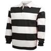 Charles River Apparel Unisex Rugby Shirt, Mens and Womens Cotton Jersey with Classic Stripe Design, Black/White, Large view 3
