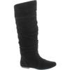 Qupid Women's Neo144 Leatherette Basic Slouchy Knee High Flat Boot,Black,6.5 view 1