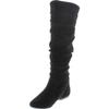 Qupid Women's Neo144 Leatherette Basic Slouchy Knee High Flat Boot,Black,6.5 view 2