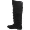 Qupid Women's Neo144 Leatherette Basic Slouchy Knee High Flat Boot,Black,6.5 view 3
