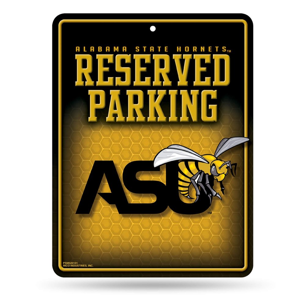 Rico Industries NCAA Alabama State Hornets 8.5-Inch by 11-Inch Metal Parking Sign Dcor