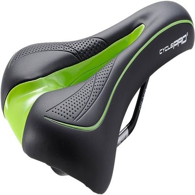 Cycle PRO (CP-SD3256) Cut Zone Comfort Saddle Black/Green, 10.5 oz (298 g)