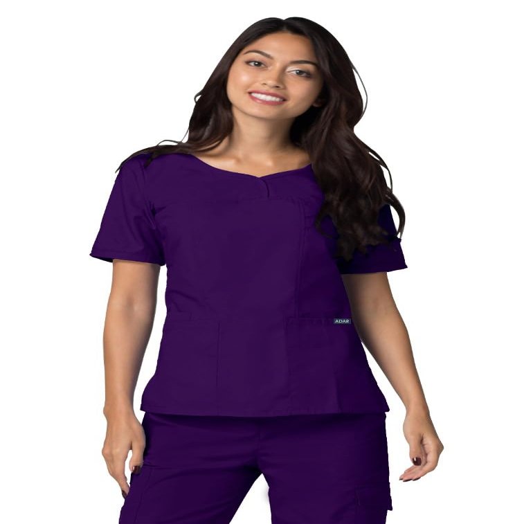 Adar Uniforms Universal Scrubs for Women - V-Neck Scrub Top 628 Purple 3X