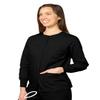 Adar Uniforms Universal Scrubs for Women - Round Neck Warm-Up Scrub Jacket 602 Black XXS view 3
