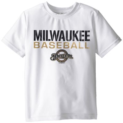 MLB Milwaukee Brewers Juvenile Signature Logo Swim Tops, Large