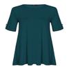 Forever Womens Plus Size Turn Up Button Sleeves Swing Dress (M/L = 10/12, Teal) view 1