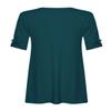 Forever Womens Plus Size Turn Up Button Sleeves Swing Dress (M/L = 10/12, Teal) view 2