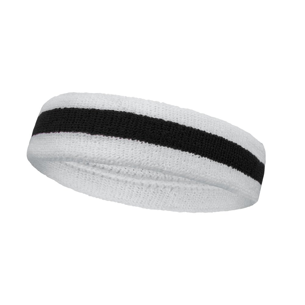 COUVER Premium Quality Sports Terry Cloth Head Sweatband for Girls - 1 Piece (Black)