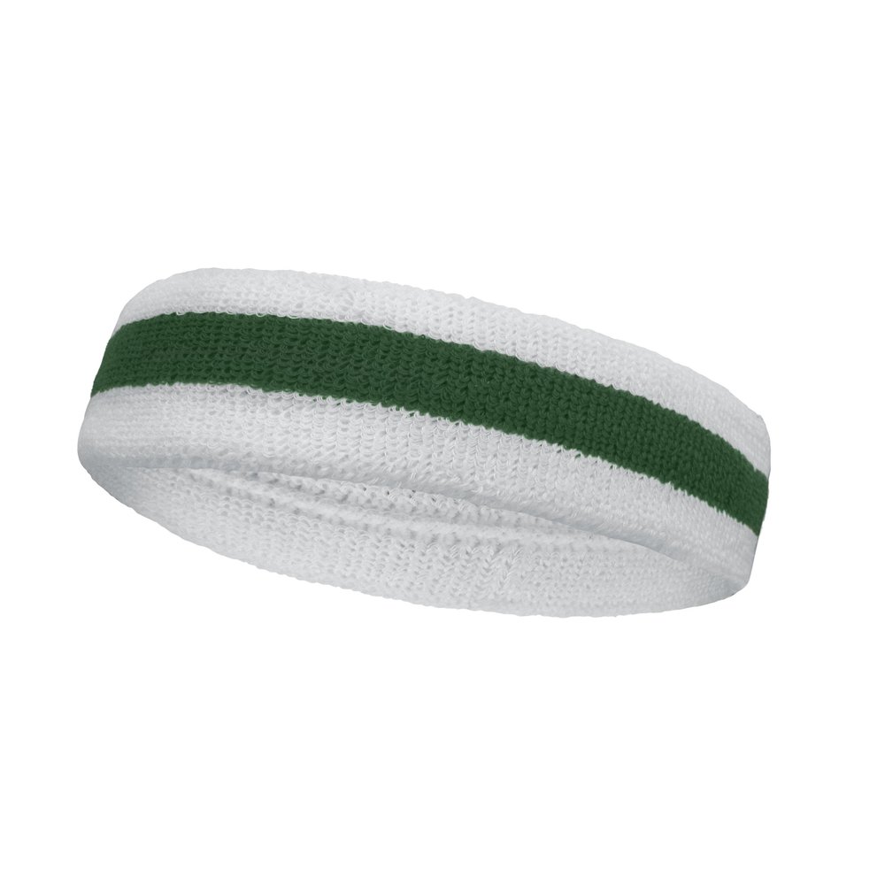 COUVER Premium Quality Sports Terry Cloth Head Sweatband for Girls - 1 Piece (Dark Green)