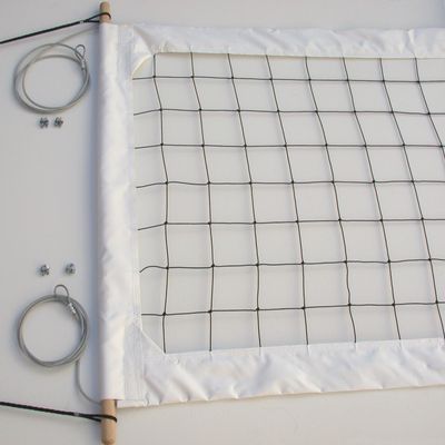Home Court Volleyball Power Net Aircraft Cable Top/Bottom - PRO4 (White)