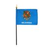 12 Pack 4 in. X 6 in. Oklahoma Mounted on a 10 in. Black Staff with Gold Spear tip view 1