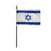 12 Pack 4 in. X 6 in. Israel Mounted on a 10 in. Black Staff with Gold Spear tip view 1