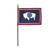 12 Pack 4 in. X 6 in. Wyoming Mounted on a 10 in. Black Staff with Gold Spear tip view 1