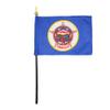 12 Pack 4 in. X 6 in. Minnesota Mounted on a 10 in. Black Staff with Gold Spear tip view 1