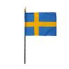 12 Pack 4 in. X 6 in. Sweden Mounted on a 10 in. Black Staff with Gold Spear tip view 1