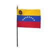 12 Pack 4 in. X 6 in. Venezuela Mounted on a 10 in. Black Staff with Gold Spear tip view 1