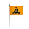 12 Pack 4 in. X 6 in. Gadsden Mounted on a 10 in. Black Staff with Gold Spear tip view 1