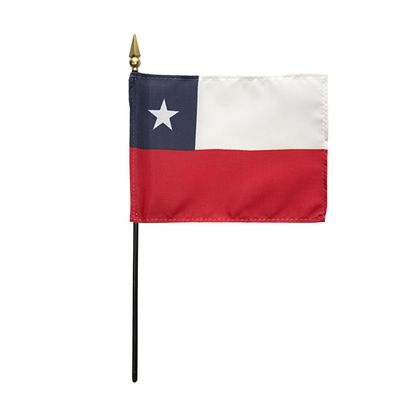 12 Pack 4 in. X 6 in. Chile Mounted on a 10 in. Black Staff with Gold Spear tip