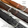Belts.com Utility Uniform Work Belt w/Simple Single Prong Buckle One Piece Full Grain Leather Basketweave Embossed Belt 1-3/4"(45mm) Wide (Black, 40) view 4