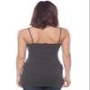 2 Pack Active Basic Women's Long Cami w/ Built in Bra Large Charcoal, White view 2