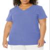 HeartSoul womens Pitter-pat V-neck Medical Scrubs Shirt, Ciel, XX-Large Plus view 1