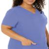 HeartSoul womens Pitter-pat V-neck Medical Scrubs Shirt, Ciel, XX-Large Plus view 3