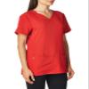 HeartSoul Women's Pitter-Pat V-Neck Scrubs Shirt, Red, Large view 4