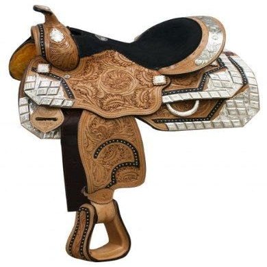 13" Western Pony Youth Kid Show Saddle with Silver