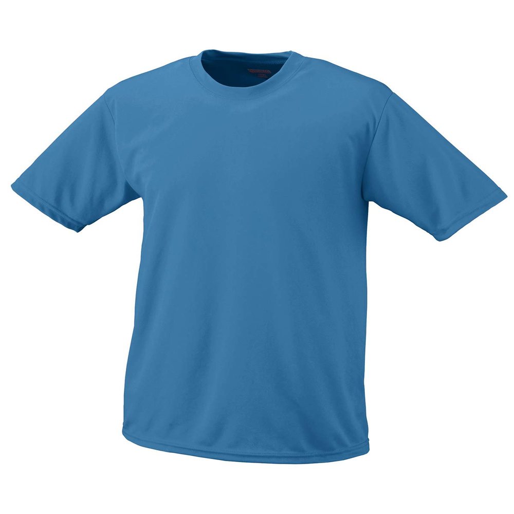 Columbia Blue, Adult Medium Performance Wicking Moisture Management Short Sleeve Cool & Comfortable Crewneck Shirt