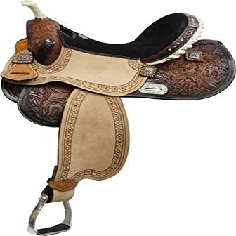 15" Leather Barrel Racing Saddle with Barrel Racer Conchos