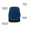 Augusta Sportswear Large Tri-Color Backpack, One Size, Navy/Black/White view 3