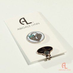 Abigale Lynn Heart Locket Crystal Ball Marker (Ball Marker with Hat Clip)