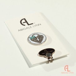 Abigale Lynn Heart Locket Crystal Ball Marker (Ball Marker with Hat Clip)