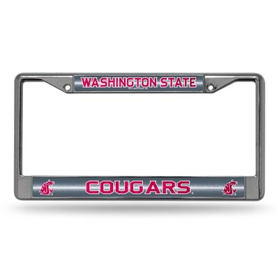 Rico Industries NCAA Washington State Cougars - WSU Classic Bling License Plate Chrome Frame 12" x 6"